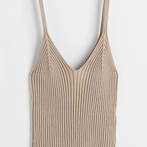 H&M Beige Ribbed Camisole